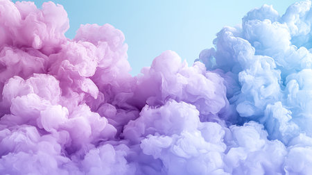 Purple smoke in the blue sky. Abstract background. 3d renderingの写真素材