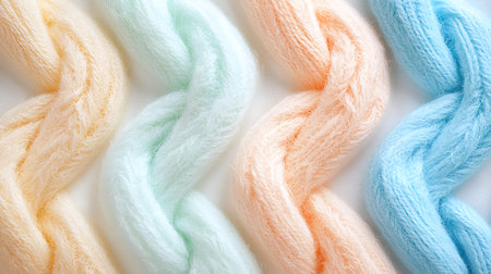 Colorful wool yarn on white background, closeup. Textile background