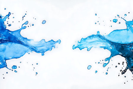blue water splash isolated on a white background. 3d rendering.の写真素材