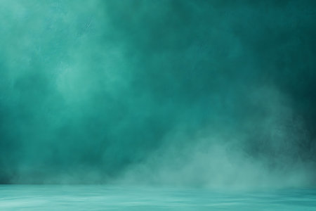 Foggy abstract background. Blue and green colors. 3D renderingの写真素材