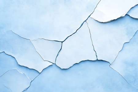 Cracked blue wall with white paint. Abstract background and texture for design.