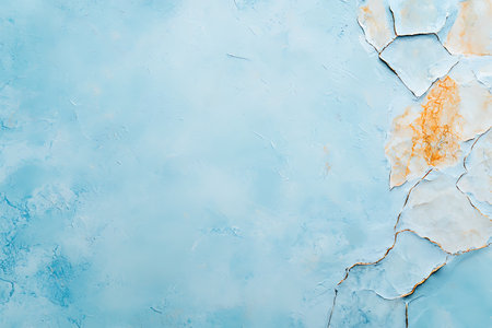 Blue grunge background with cracked paint. Cracked blue concrete wall