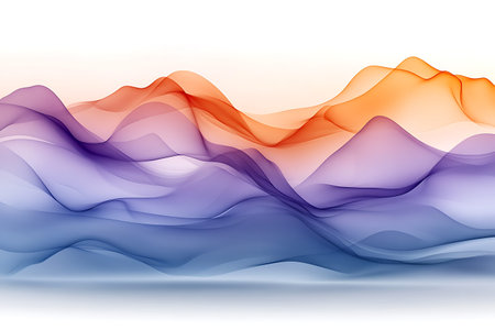 Abstract background with blue and orange waves. Vector illustration. Eps 10.