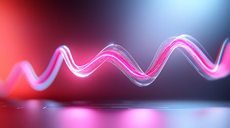 3d rendering of abstract background with blurred waves and bokeh lights