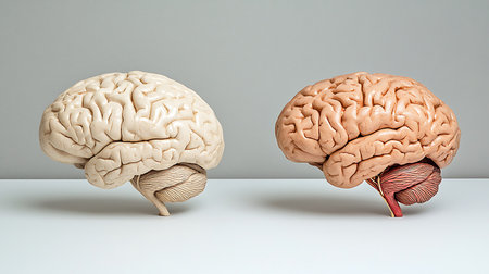 Human brain model on a white background. 3d render, 3d illustrationの写真素材