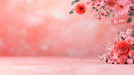 Cherry blossom sakura spring background with space for your text