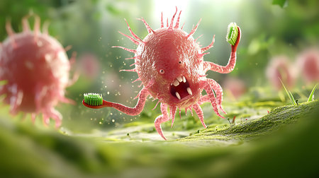 Digital illustration of herpes virus in colour background. 3d rendering