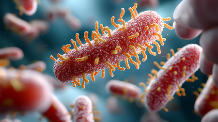 Helicobacter pylori bacterium. 3D illustrationの写真素材