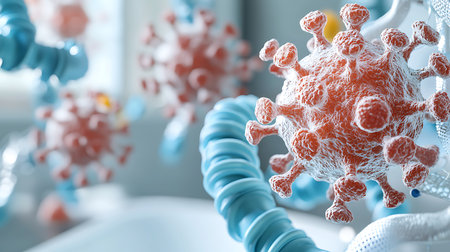 Coronavirus 2019-nCoV. 3d illustrationの写真素材