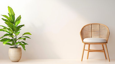 Interior of living room with chair and plant. 3D renderingの写真素材