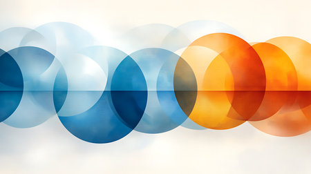 Abstract background with colorful circles. Vector illustration for your graphic design.の写真素材
