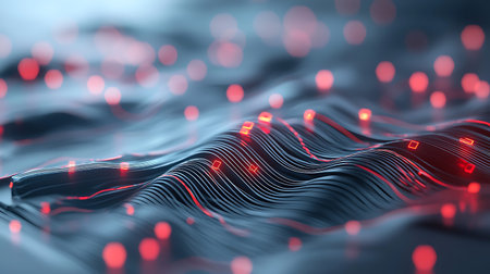 Abstract 3d rendering of sound waves. Futuristic sound wave.