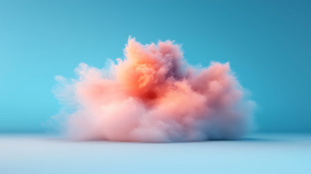 3d rendering of pink cloud on blue background. Abstract background.