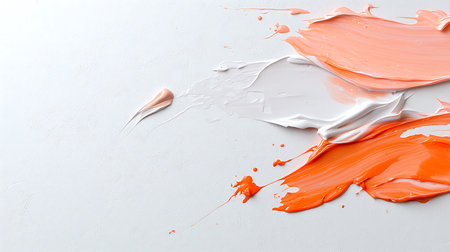 smear paint of cosmetic products on a white background close-upの写真素材
