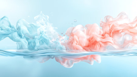 Abstract paint splash in water. 3d rendering, 3d illustration.の写真素材