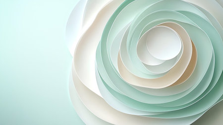 Paper swirls in pastel colors, 3d render abstract background