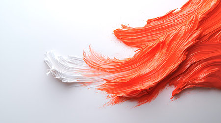 red and white paint brush stroke on white background, art and beauty concept