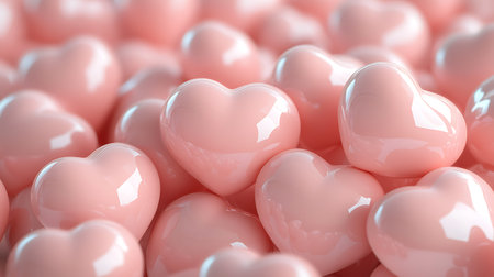 Valentine's day background with pink hearts. 3d renderingの写真素材