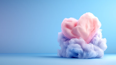 Abstract 3d rendering of a blue and pink liquid in water on a blue backgroundの写真素材