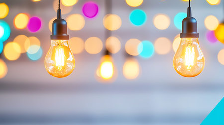Vintage Light Bulb decorate on bokeh background.