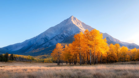 The scenery of a national park in Wyoming in autumnの写真素材