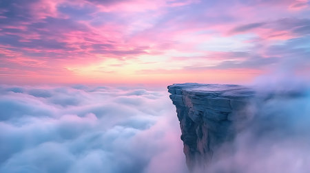 Fantastic sunrise over the clouds. 3d render illustration.の写真素材