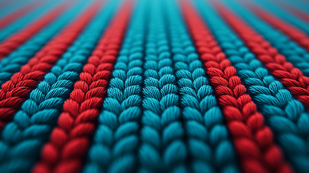 Red and blue knitted background. 3d rendering, 3d illustration.の写真素材