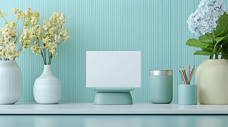 Mock up poster frame in modern interior background, 3d renderの写真素材