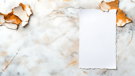 White sheet of paperle background with copy space, top viewの写真素材