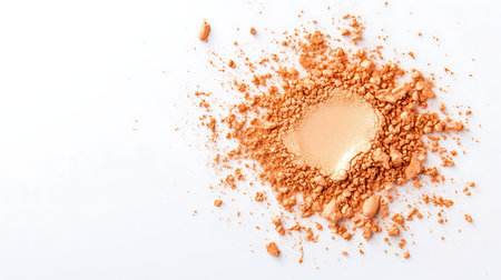 Eye shadow powder isolated on white background. Top view. Flat lay.の写真素材