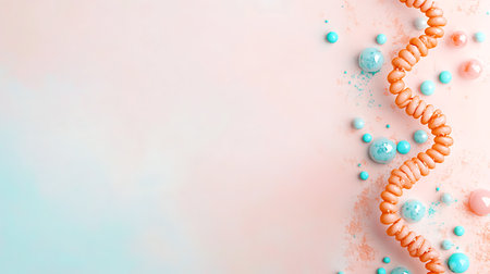 Creative layout made of blue, pink and turquoise candies. Flat lay, top view minimal concept.の写真素材