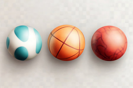Realistic Detailed 3d Basketball Balls Set. Vector illustration.の写真素材