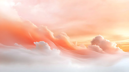 Fantasy cloudscape with colorful sky. 3D rendering illustration.