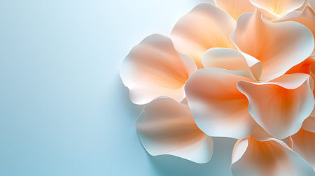 Beautiful orange and white petals on blue background. Vector illustration.の写真素材