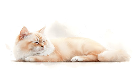 Siberian cat isolated on a white background. Studio shot.の写真素材
