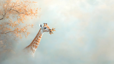 Giraffe in the forest. Digital painting of a giraffe.の写真素材