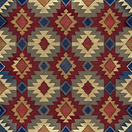 Ethnic boho seamless pattern. Embroidery on fabric. Patchwork texture. Weaving. Tribal pattern. Folk...