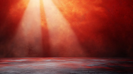 Grunge stage with spotlights and smoke. 3D renderingの写真素材