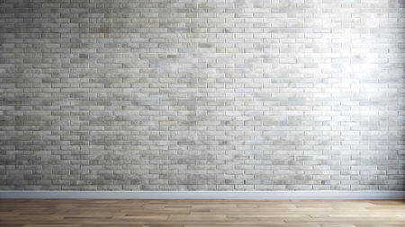 Empty room with brick wall and wooden floor. 3D Renderingの写真素材