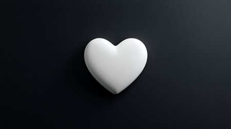 White heart on a black background. Valentine's Day. Love.の写真素材