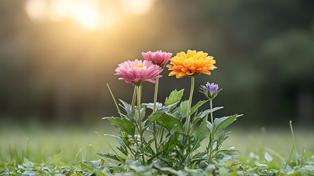 Beautiful flowers in the garden, nature background