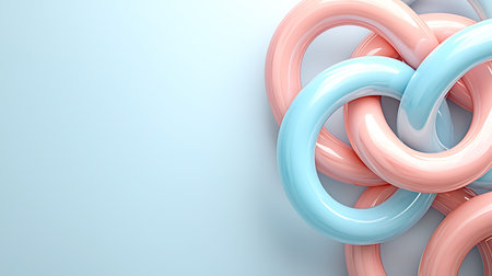 3d rendering of abstract background with colorful rings in pastel colors