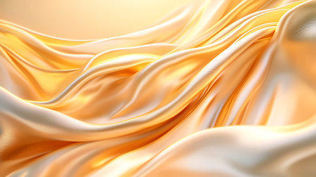 Golden silk background with some smooth lines in it (3d render)の写真素材