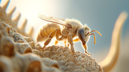 Honey bee (Apis mellifera) on the shell