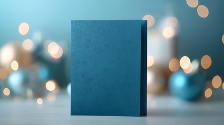Blue book with bokeh lights on background. 3d renderingの写真素材