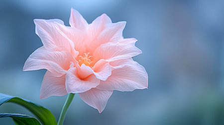Beautiful pink hibiscus flower on blurred nature background.