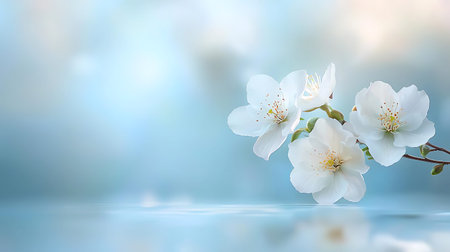 White flowers of jasmine. The branch delicate spring flowers.の写真素材