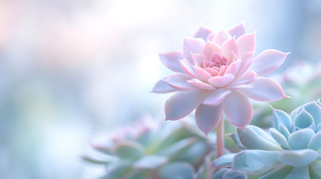 Beautiful succulent plant in soft color style for nature background.の写真素材