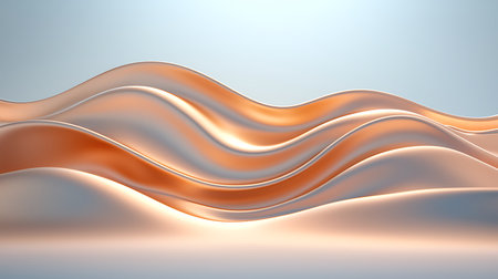 Abstract orange wavy background. 3d rendering, 3d illustration.の写真素材