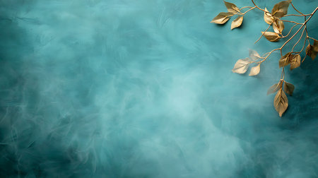 Elegant background with gold leaves and space for your text.の写真素材